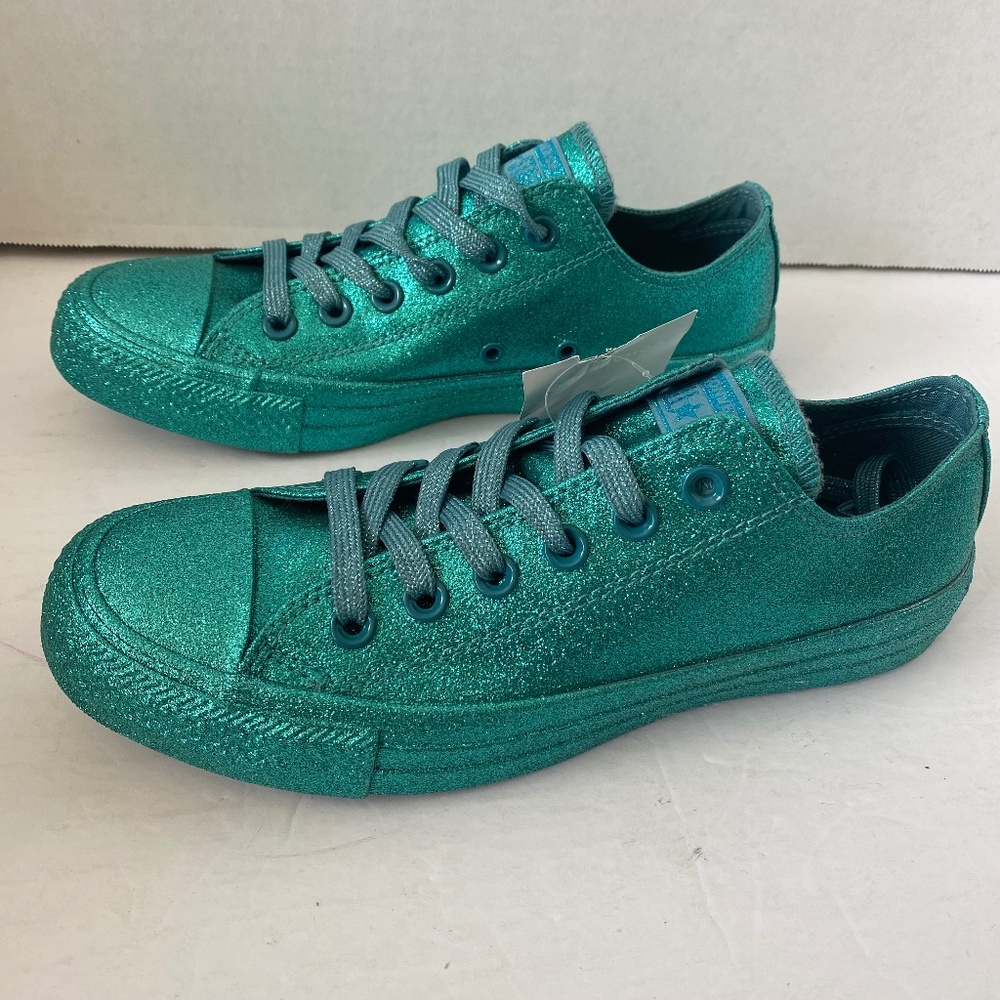 Women's Converse Chucks Glitter Brittany Blue Low Tops Sz 7